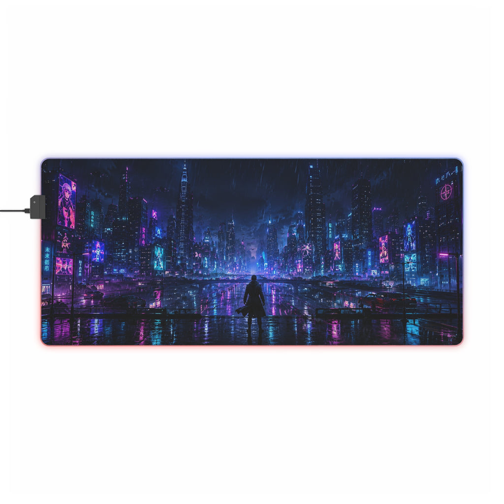Cyberpunk City LED Gaming Mouse Pad — RGB Waterproof Extended Desk Mat